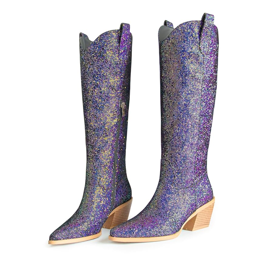 Amazon.com | Gothictor Sparkly Cowgirl Boots for Women